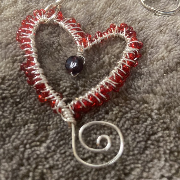 🎉sale! Handmade wire-wrapped keychain. Beautiful beads wire wrap heart - Picture 7 of 7